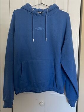 PrettyLittleThing Blue Oversized Hooded Sweatshirt